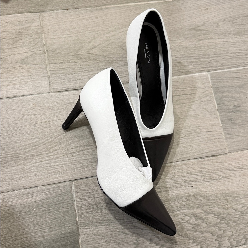 Rag & Bone‎ Beha Pump Two-Tone White & Black Size 38